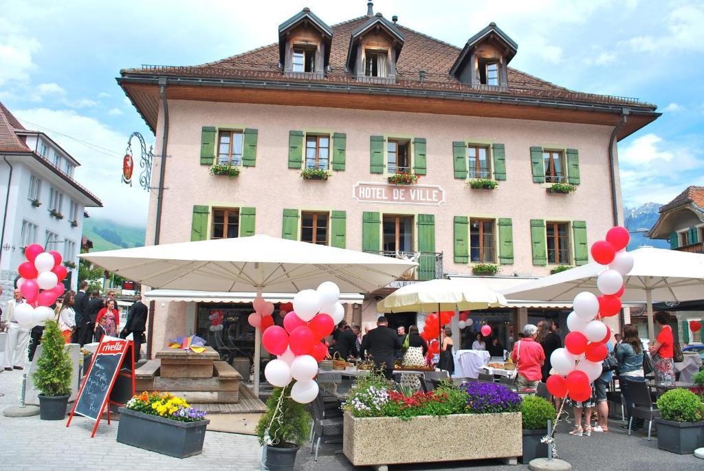 Hotel De Ville Chateau-d'Oex Exterior foto